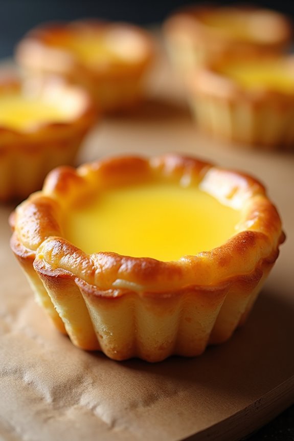 almond infused custard tarts