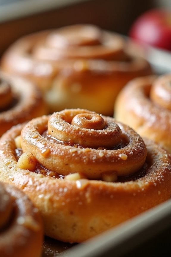 apple filled cinnamon buns delight