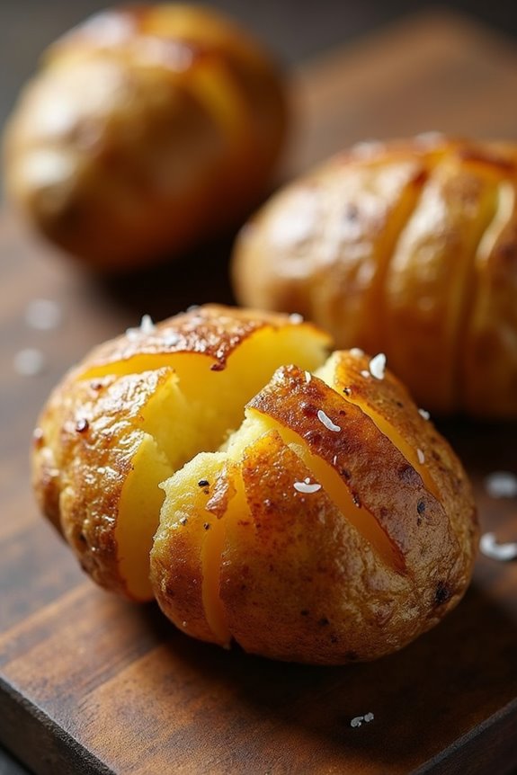 baked potatoes with toppings