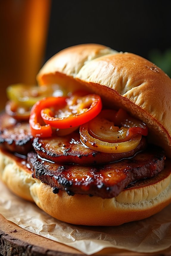 beer infused pork sandwich delight