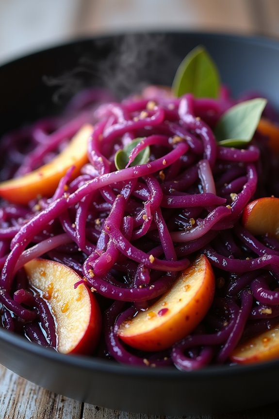 braised cabbage with apples