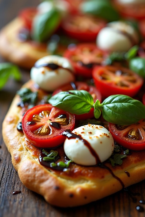caprese flatbread with balsamic