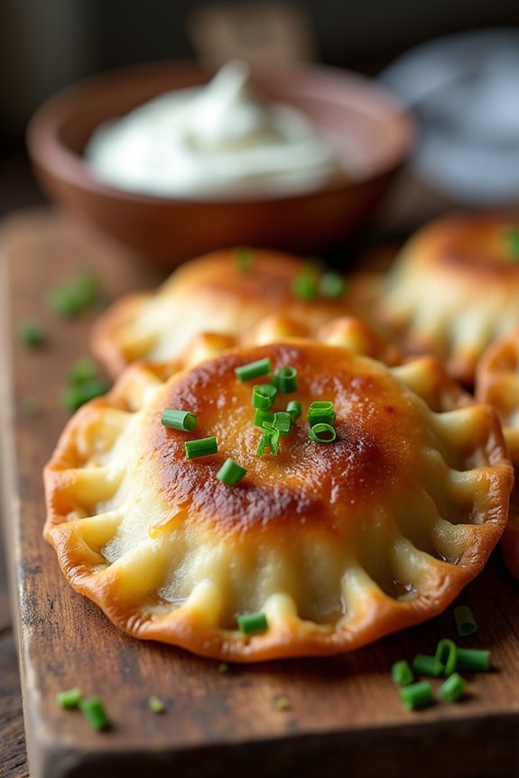 caramelized onion goat cheese pierogi