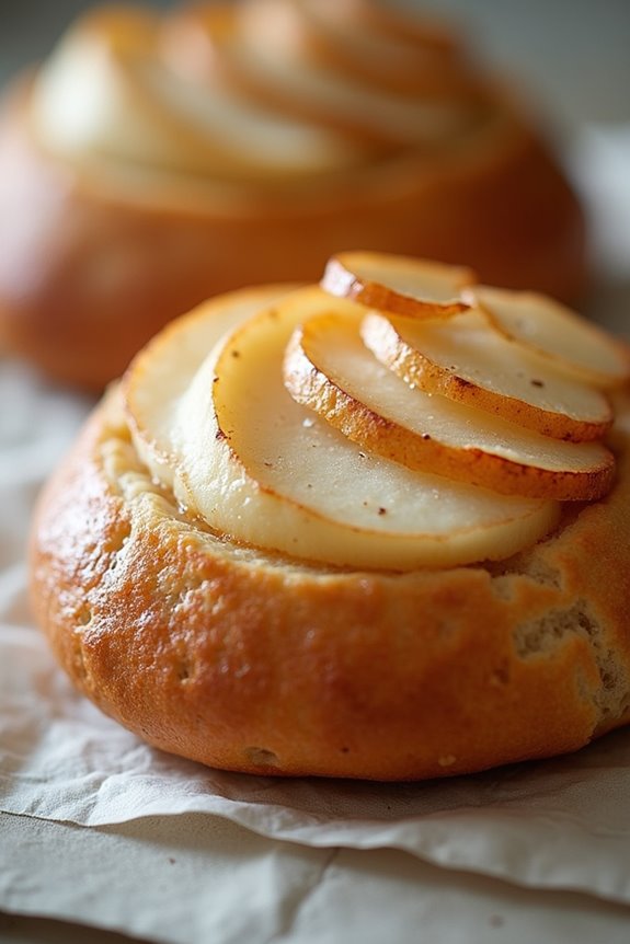 cardamom buns with pears