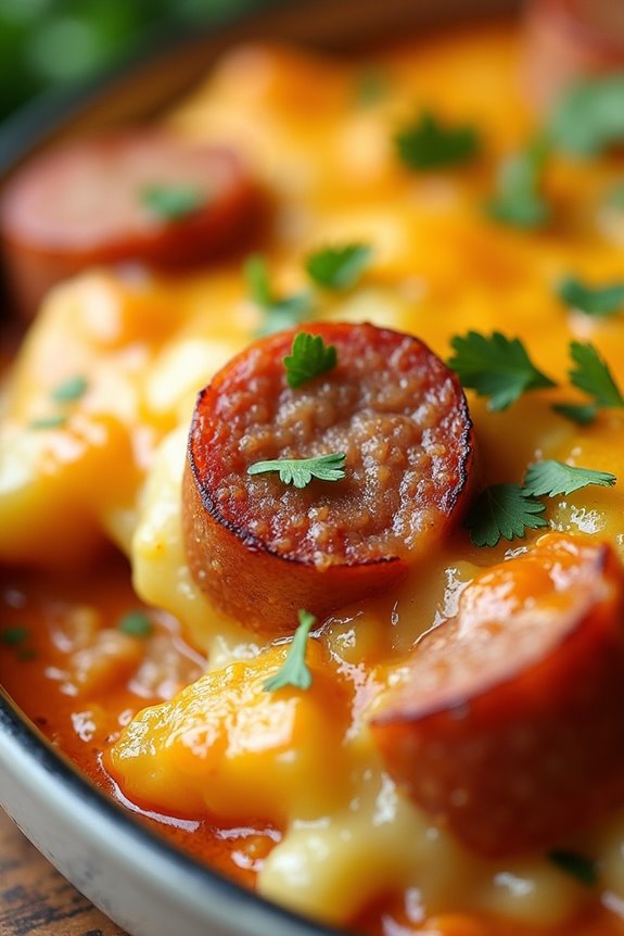 cheesy sausage potato bake