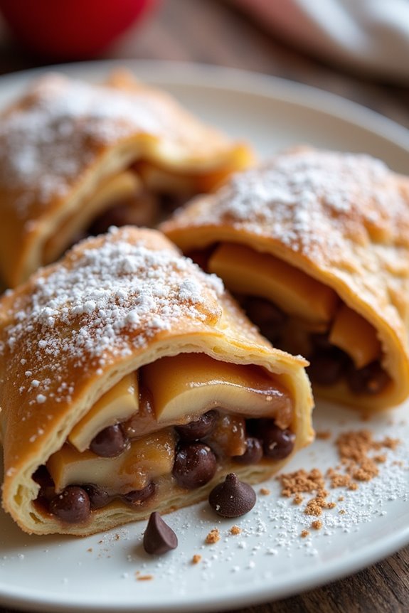 chocolate filled apple pastry