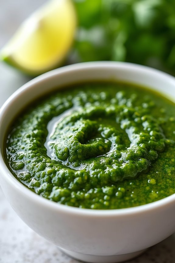 cilantro based flavorful condiment