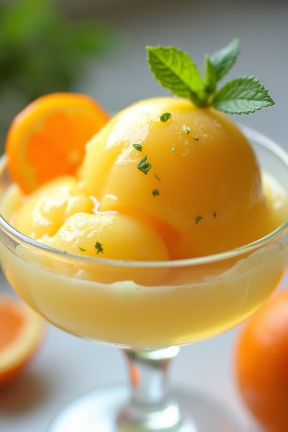 citrus infused olive oil sorbet
