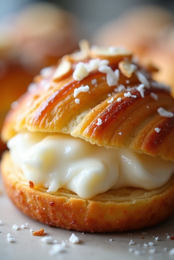 coconut filled flaky pastries