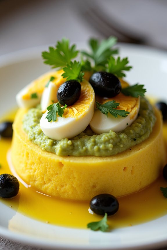 colorful layered potato salad