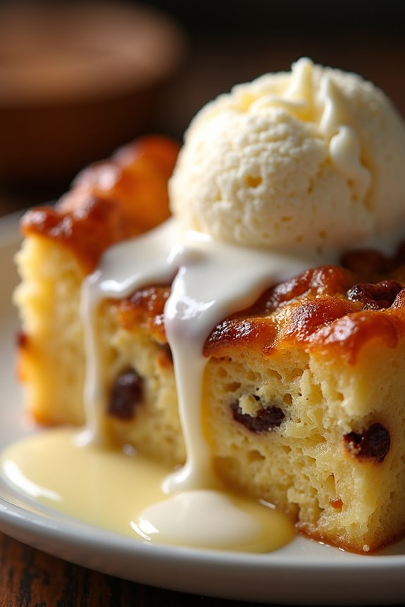 comforting bread and butter pudding