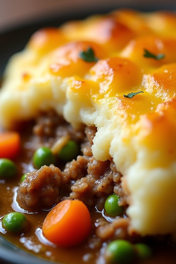 comforting british meat pie