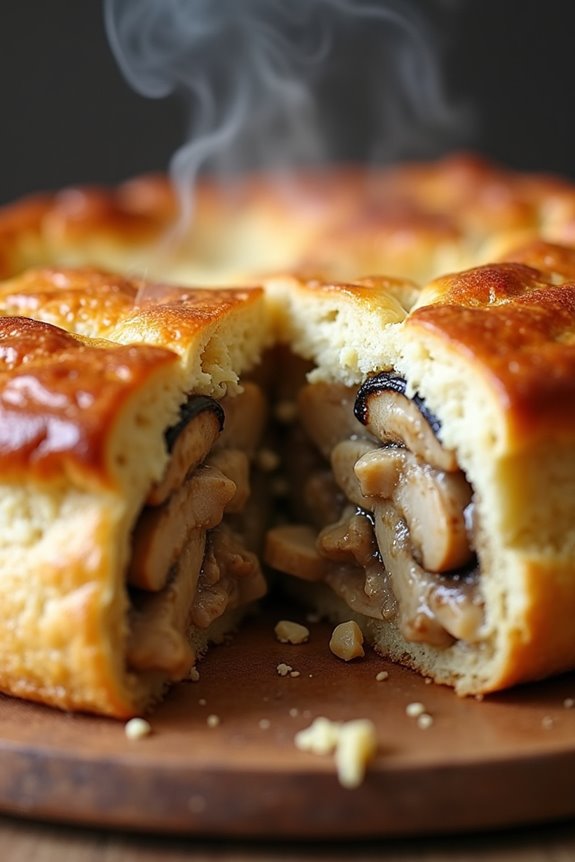 comforting chicken mushroom pie