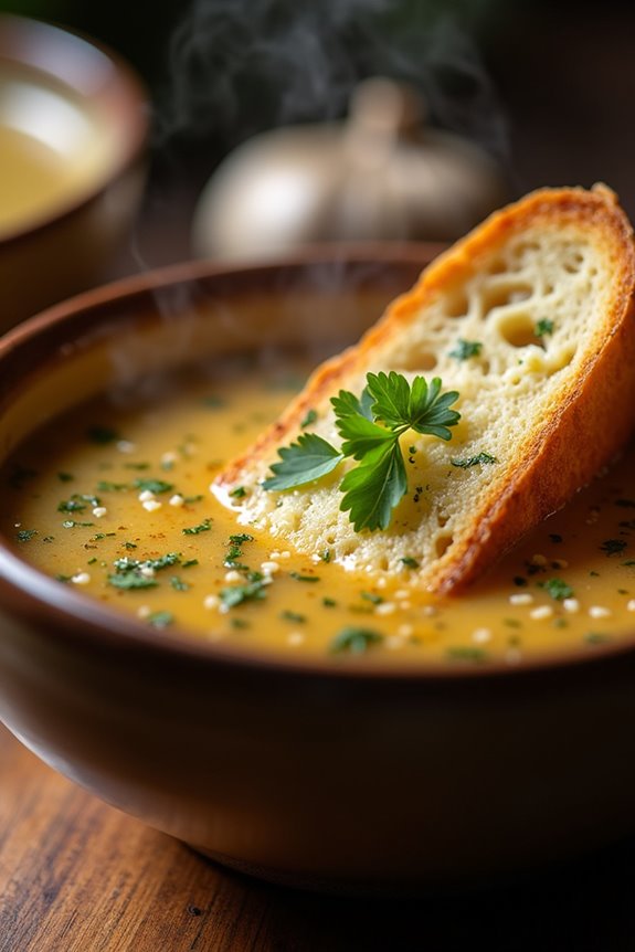comforting garlic soup recipe