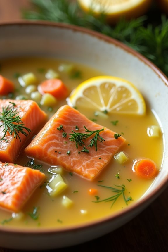 comforting salmon dill soup