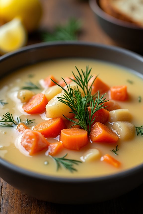 comforting salmon soup recipe