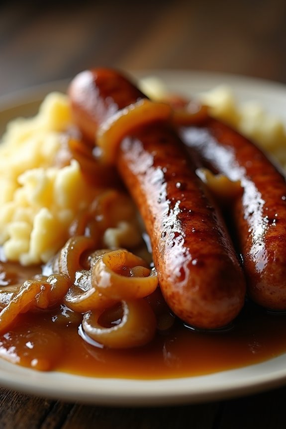comforting sausage and mash