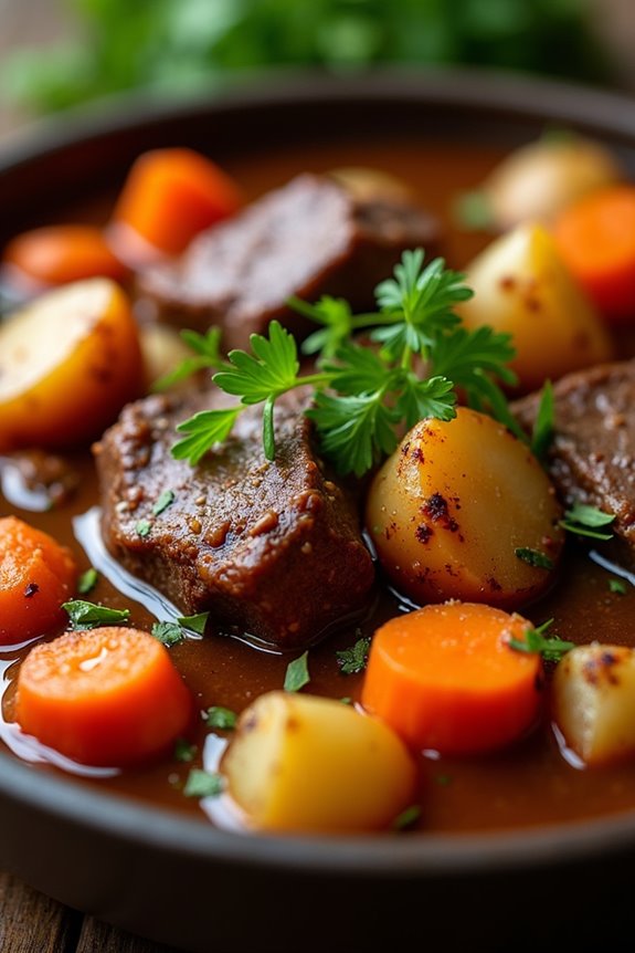 comforting slow cooked beef stew