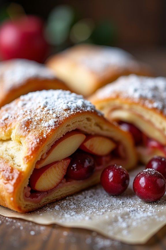 cranberry apple flaky strudel