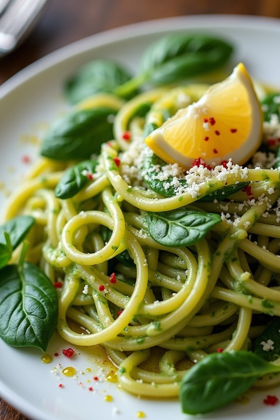 creamy avocado spinach pasta