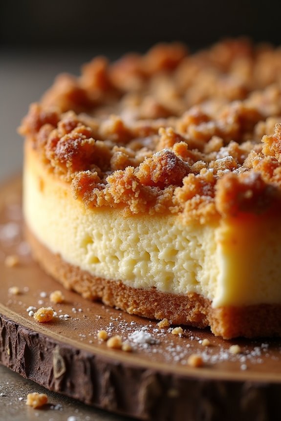 creamy cheesecake with crumble