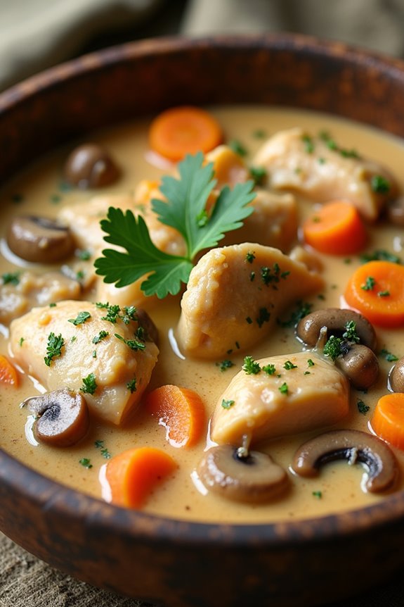 creamy chicken mushroom stew