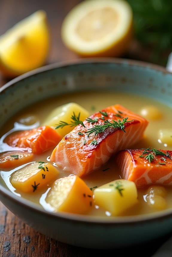 creamy salmon potato soup