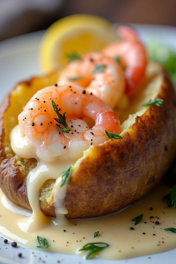 creamy shrimp stuffed potatoes