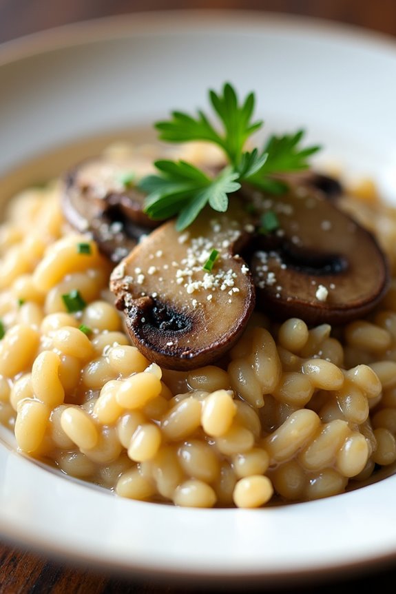 creamy vegetarian mushroom risotto