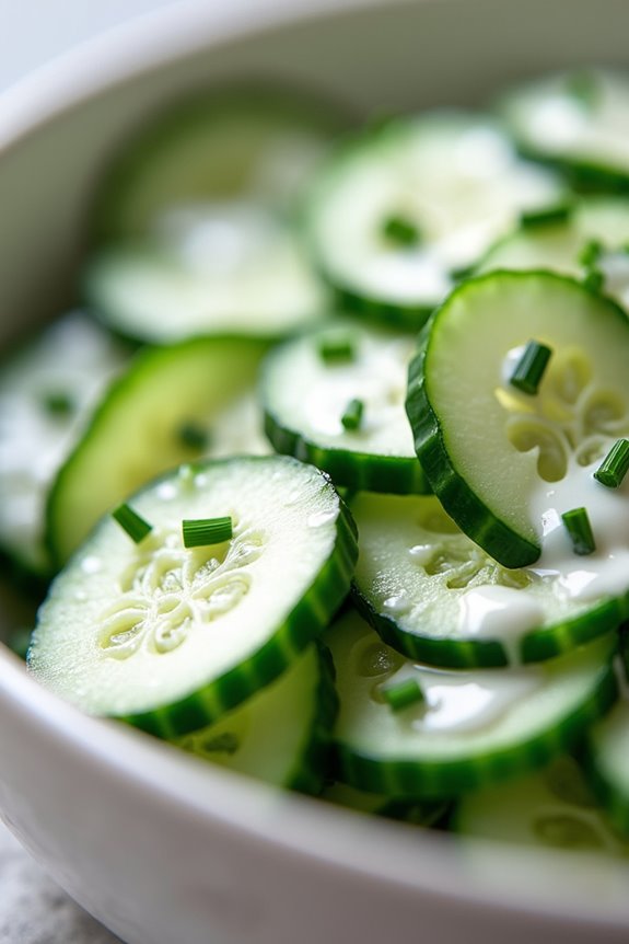 crisp cucumbers creamy dressing