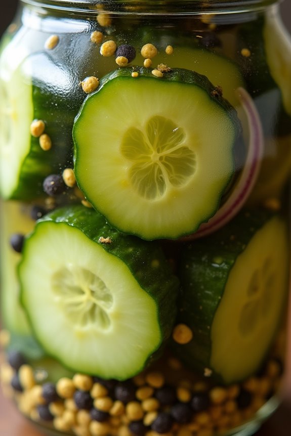 crisp tangy pickled cucumbers