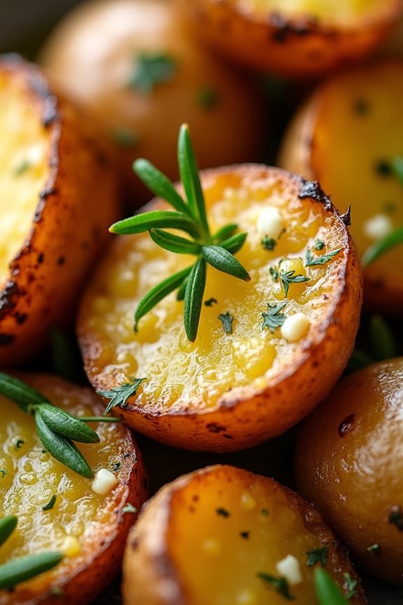 crispy garlic herb potatoes