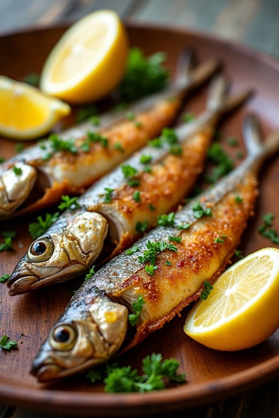 crispy garlic infused sardines delight