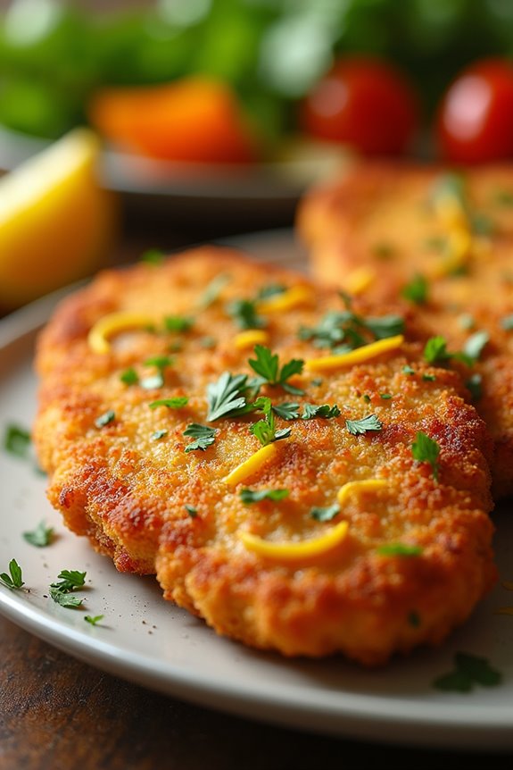 crispy lemon herb chicken schnitzel