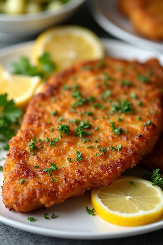 crispy tender veal schnitzel