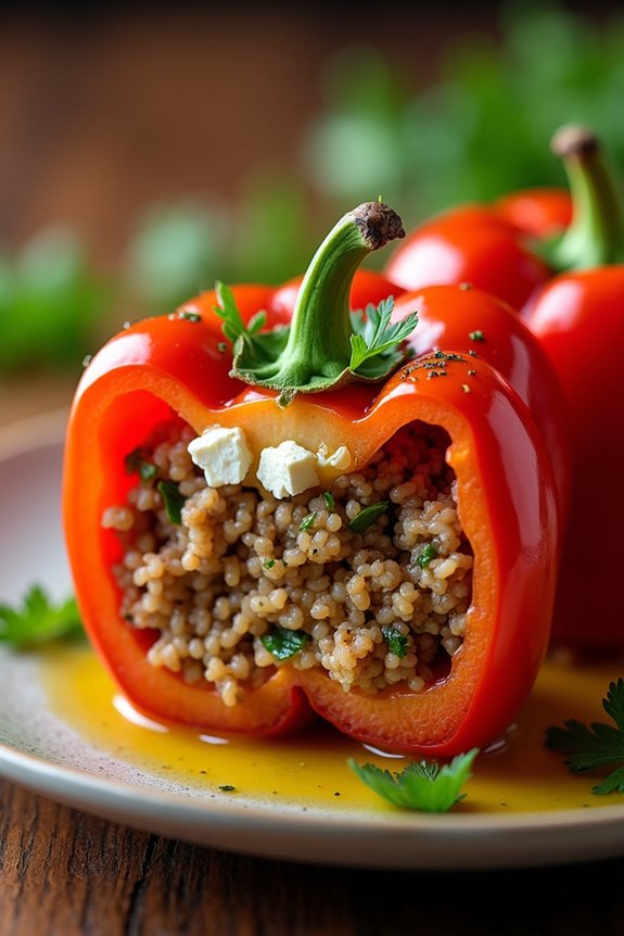 crockpot greek stuffed peppers