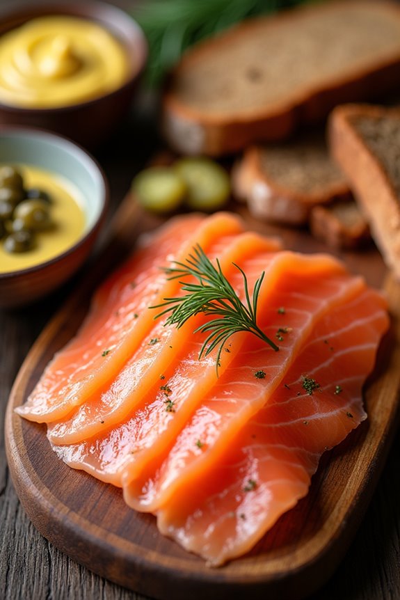 cured salmon with mustard