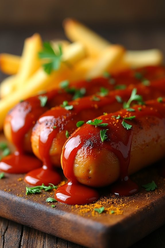 currywurst bratwurst with homemade sauce