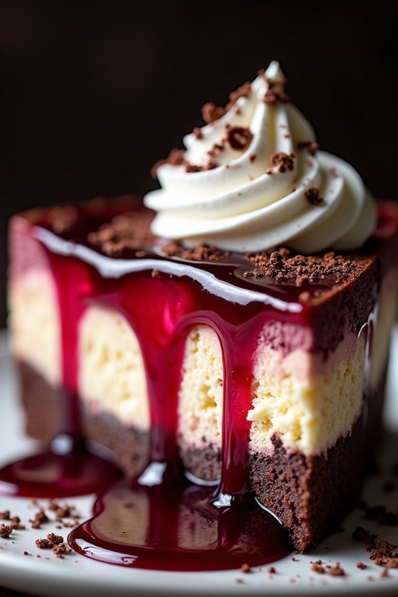 decadent chocolate cherry cheesecake