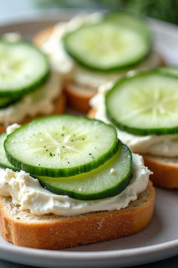 delicate cucumber tea sandwiches