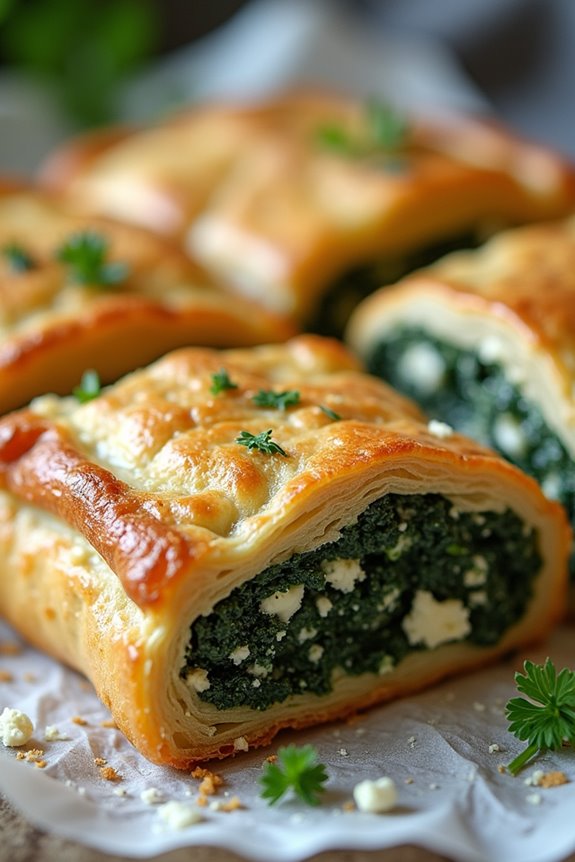delicious flaky spinach pastry
