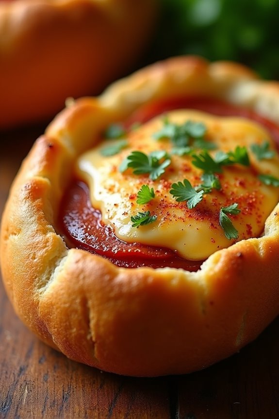 delicious sausage filled bread