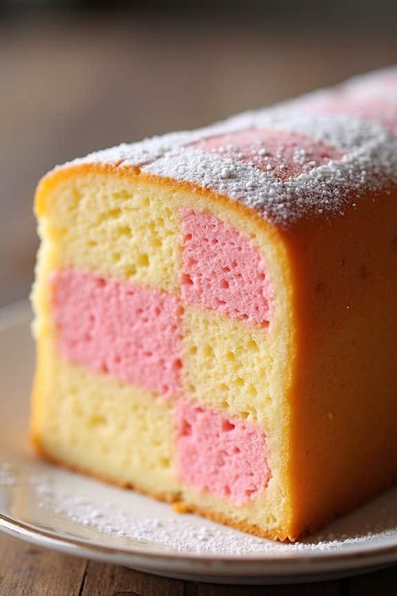 delightful checkered almond cake