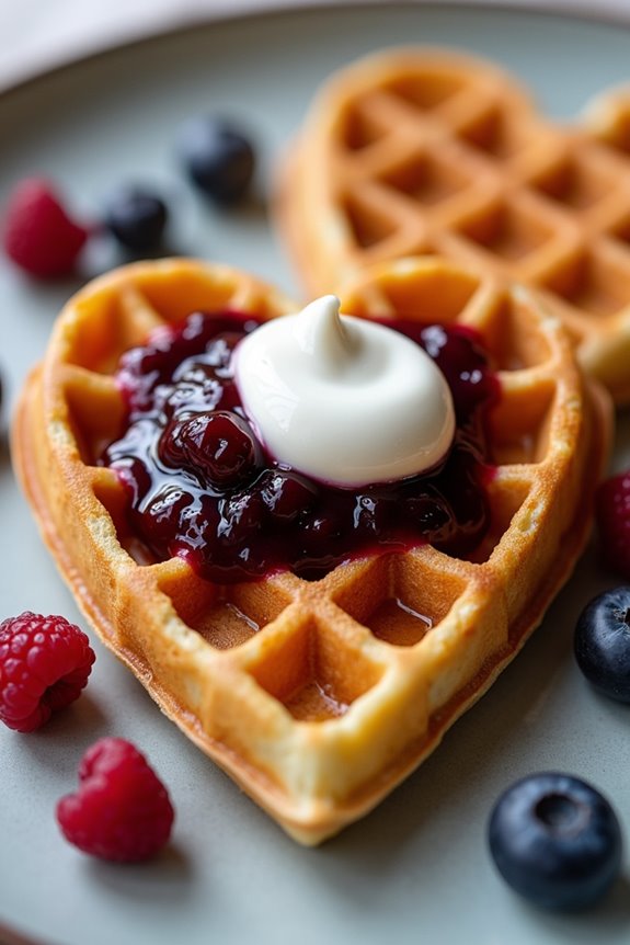 delightful heart shaped waffles
