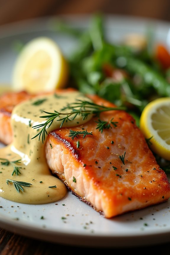 delightful salmon with sauce