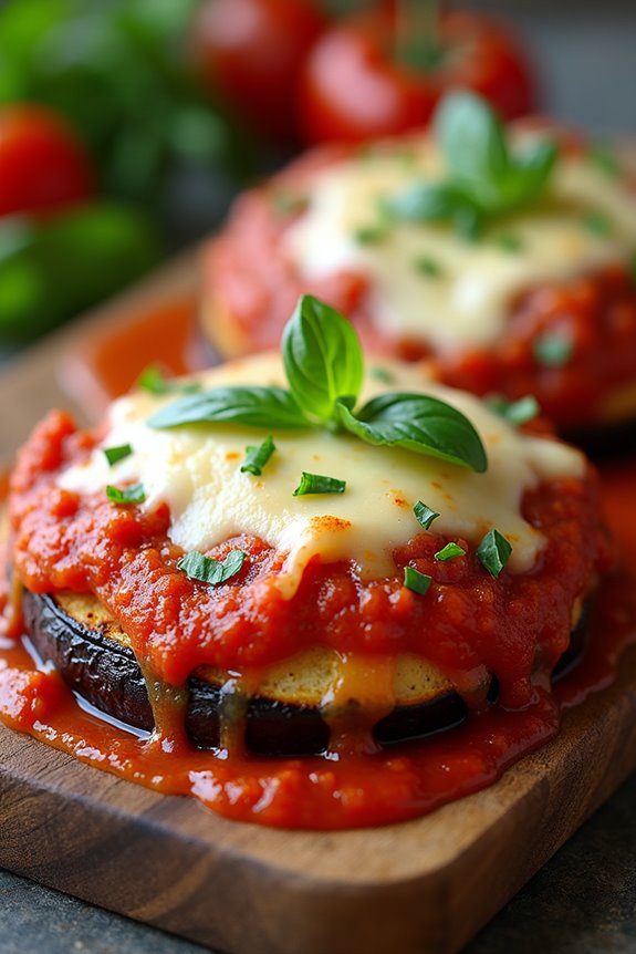 eggplant parmesan with roasted peppers