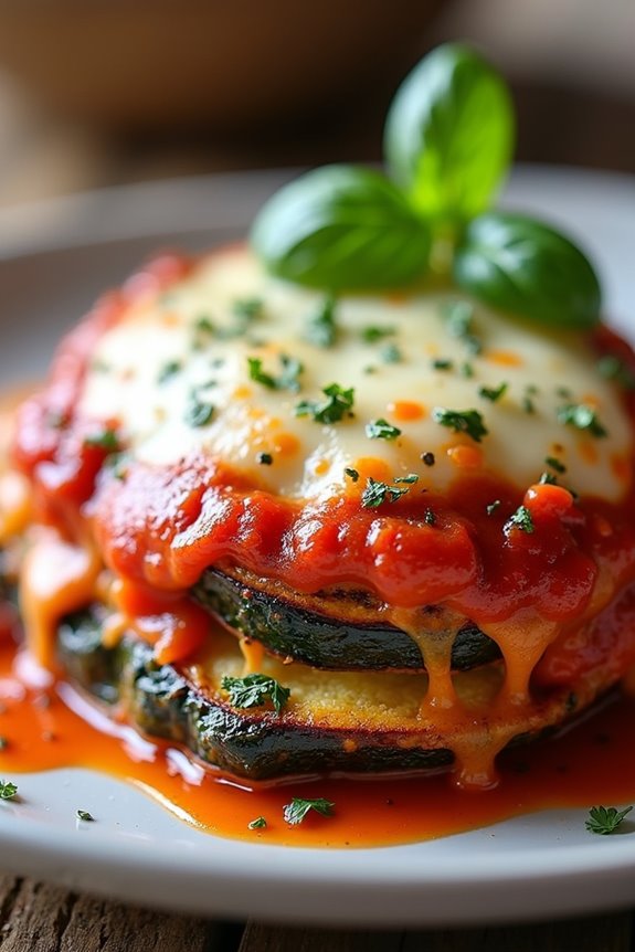 eggplant parmesan with spinach