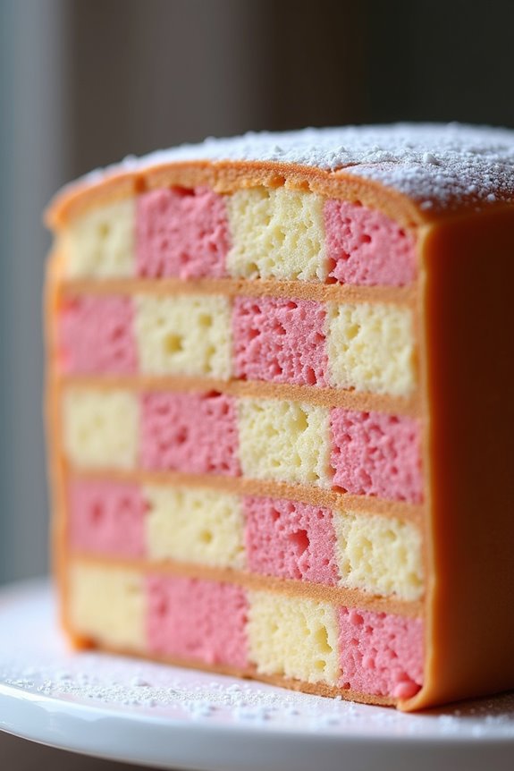 elegant checkered marzipan cake
