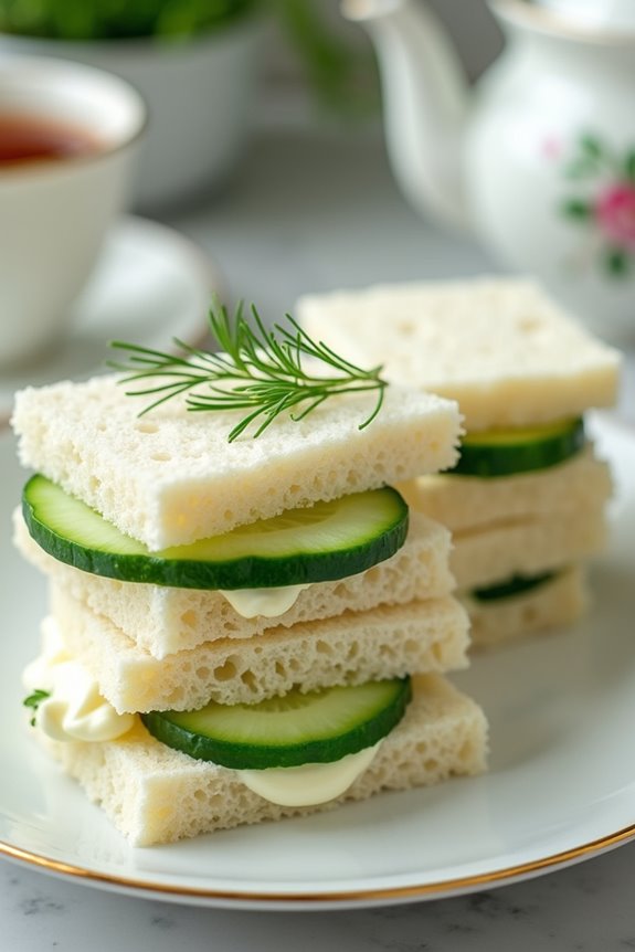 elegant cucumber tea sandwiches