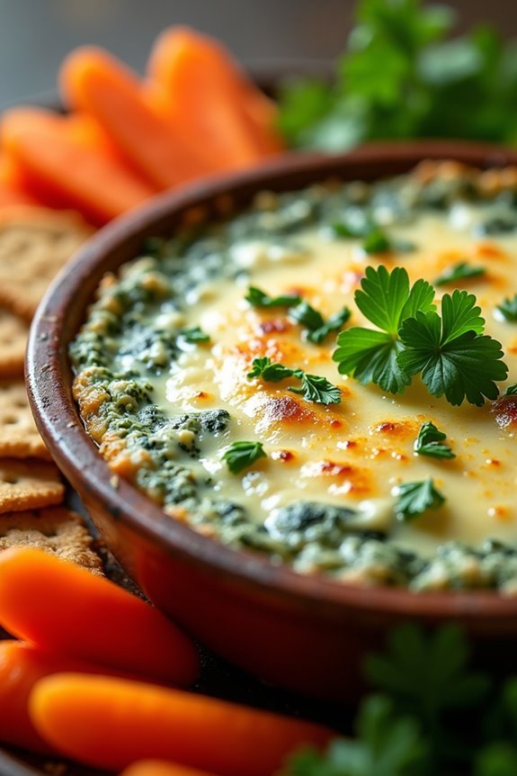 festive creamy spinach dip